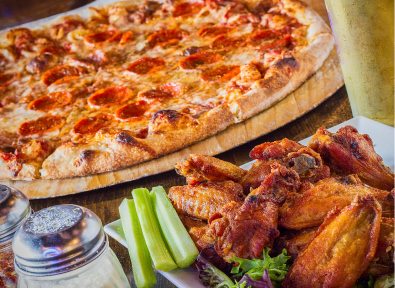 Pizza and Wings at an Amherst restaurant