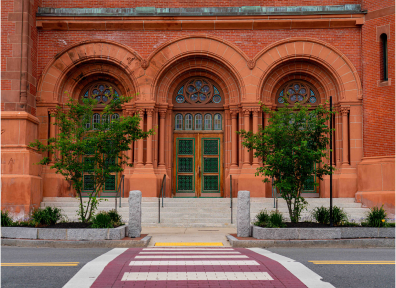 Brick building facade in Northampton